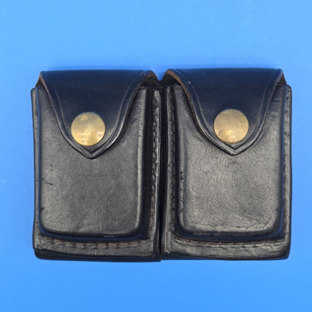 Vintage George Lawrence Co. Model 12 Leather Double Dump Ammo Pouch .38 Special